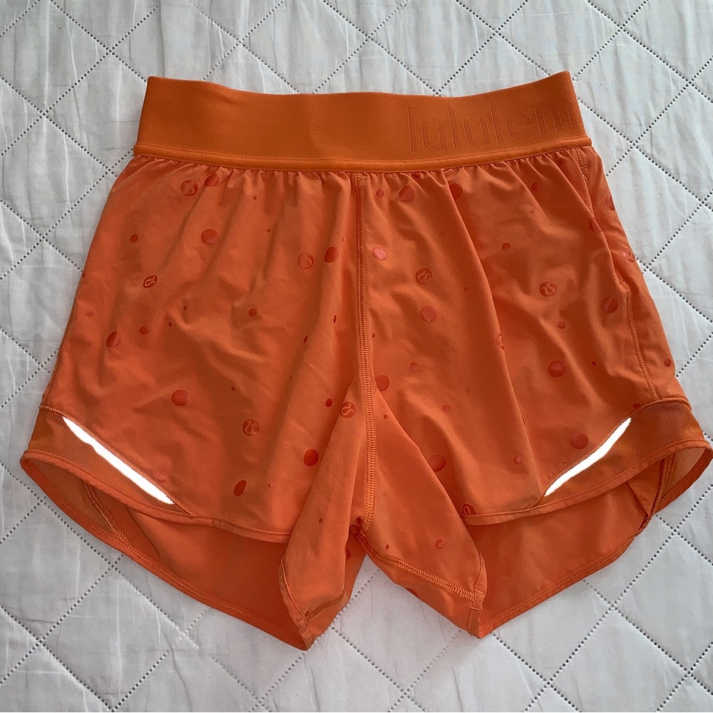 lululemon athletica Orange Athletic Running Shorts